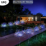 60LED Solar Fireworks Garden Lights Outdoor Waterproof with 8 Lighting Modes Remote Control Decorative Light