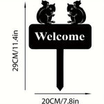 1Pc Rustic Squirrel Metal Tree Stake, Creative Iron Art Silhouette Decoration for Garden or Home