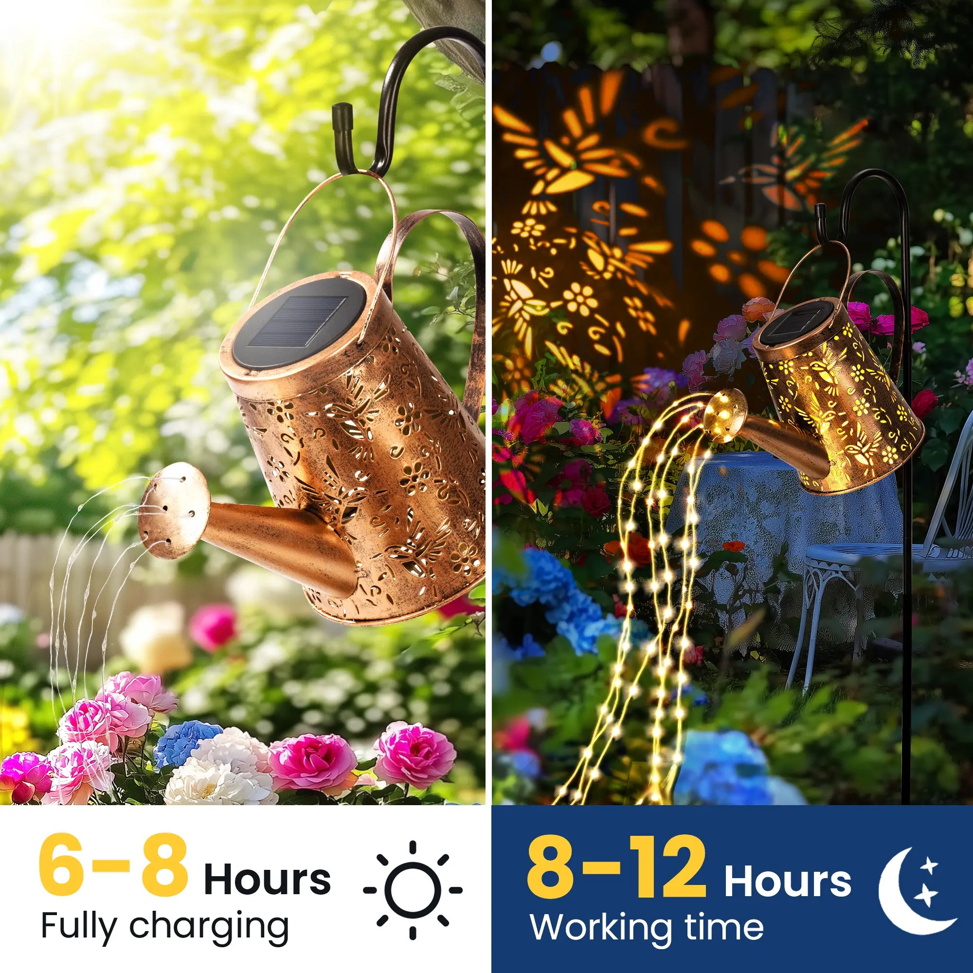 Solar Lights Outdoor Garden Decor, Large Lanterns Watering Can Lights Gardening Gifts for Mom Women Grandma Birthday, Hanging Lights Outdoor Decoration for Yard Porch Patio Backyard