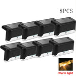 Solar Deck Lights Outdoor Step Lights Waterproof Led Solar Lights for Railing Stairs Fence Yard Patio and Pathway Plant Lighting
