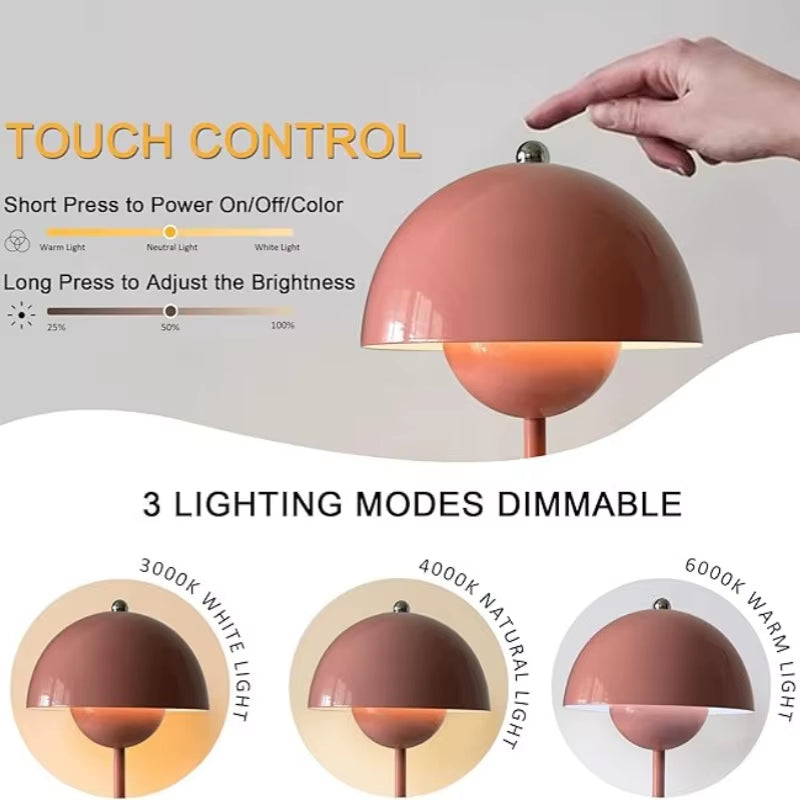 Modern Mushroom Night Light, Touch Color Changing Lamp, Bedroom Bedside Atmosphere Lamp, Home Decor Desktop Decorations