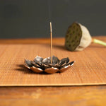 2 in 1 Alloy Incense Burner Metal Sandalwood Incense Sticks Holder Buddhism Zen Lotus Sticks Incense Censer Nasturtium Ashtray