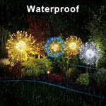 60LED Solar Fireworks Garden Lights Outdoor Waterproof with 8 Lighting Modes Remote Control Decorative Light