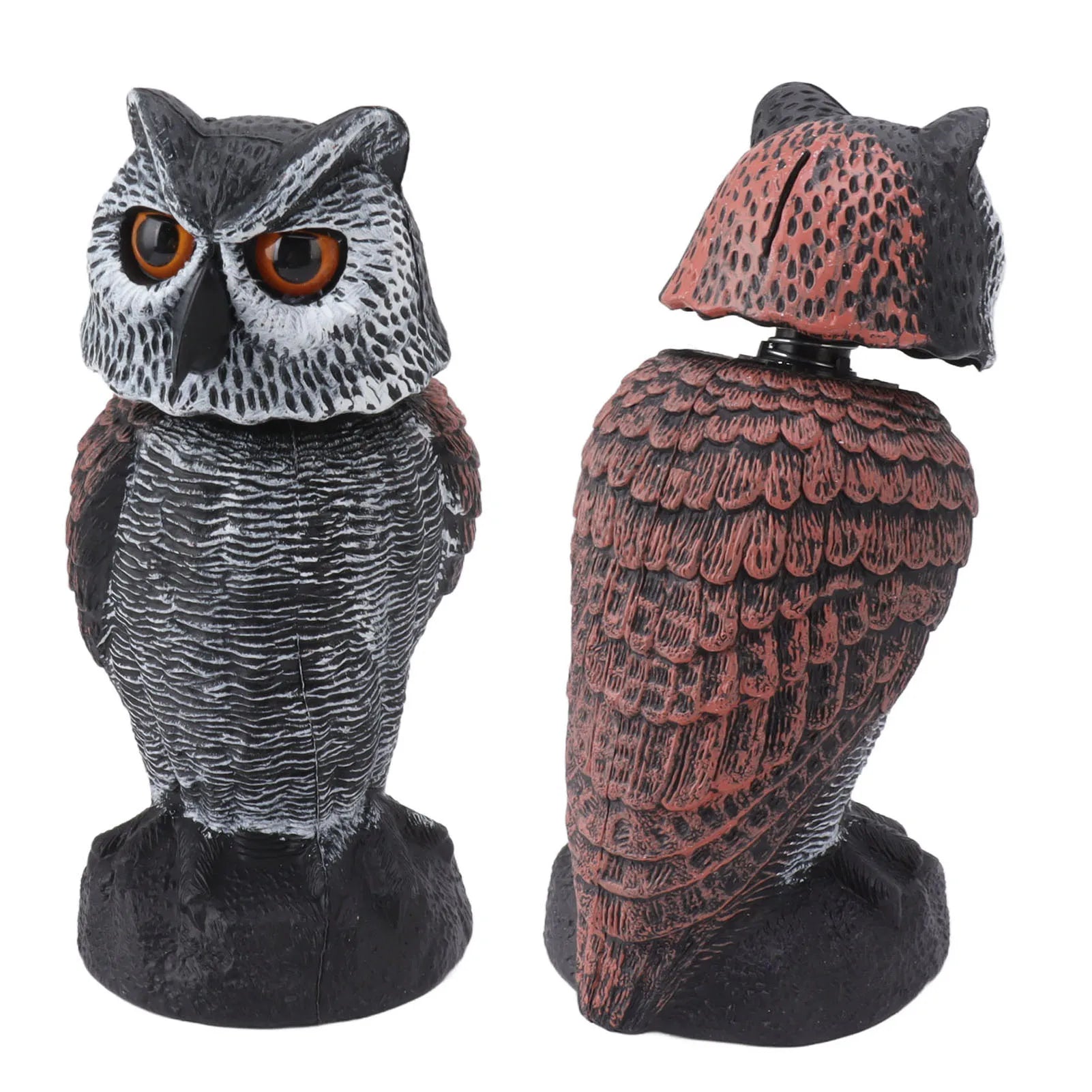Owl Decoy Plastic Shake Head Owl Decoy to Scare Birds Away Scarecrow Fake Owl Outdoor Garden Decoration Owl Decoy to Scare Birds