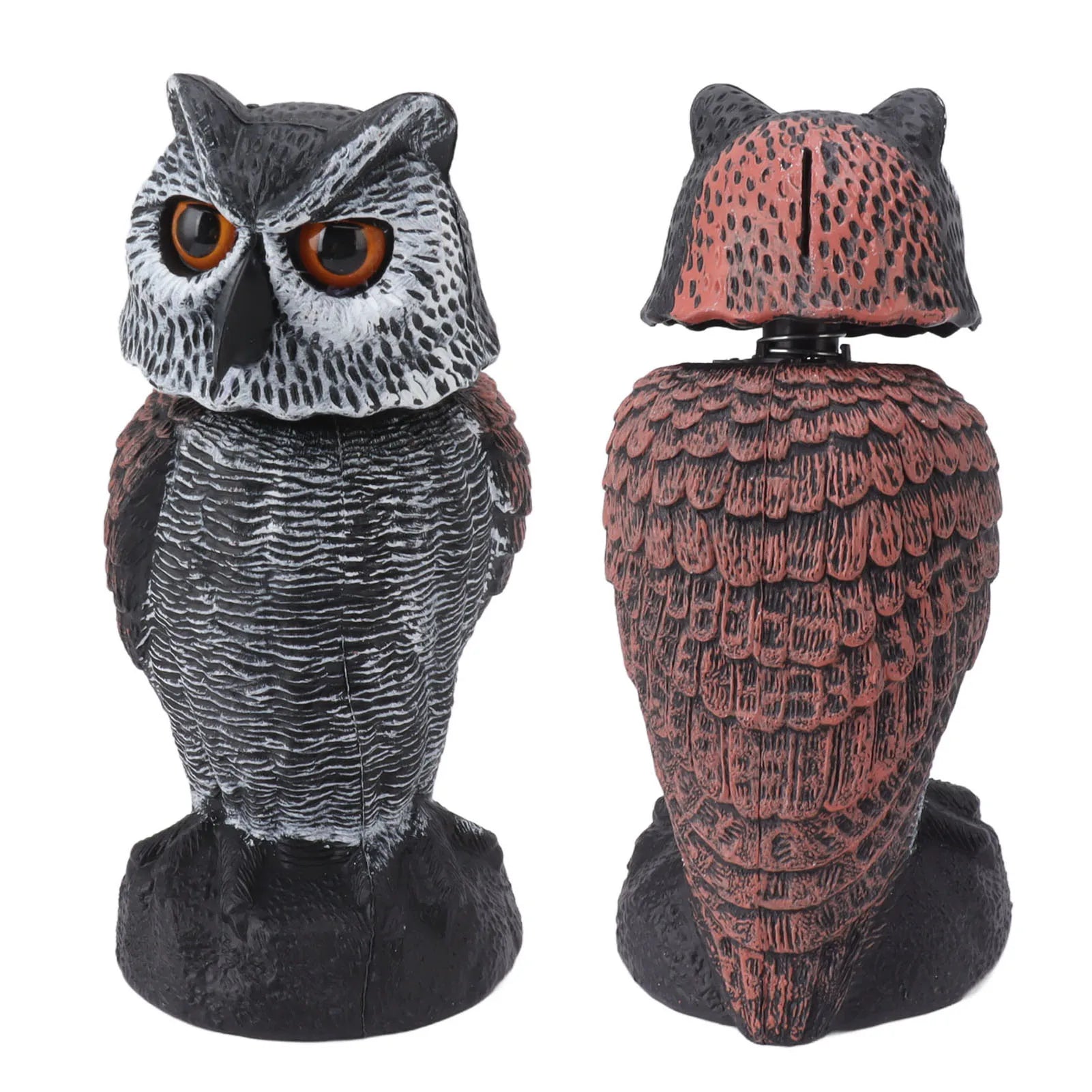Owl Decoy Plastic Shake Head Owl Decoy to Scare Birds Away Scarecrow Fake Owl Outdoor Garden Decoration Owl Decoy to Scare Birds