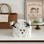 Cute Plush Dog Tissue Box Creative Drawing Paper Box Dormitory Women'S Home Living Room Desktop Tissue Box
