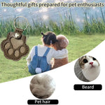 Pet Hair Memorial Keychain PU Leather Keepsake Locket for Cat Dog Fur Pet Hair Storage Pendant Handbag Hanging Accessories