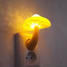 Mushroom Plug-In Night Light — Auto Sensor, Warm White