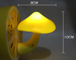 Mushroom Plug-In Night Light — Auto Sensor, Warm White