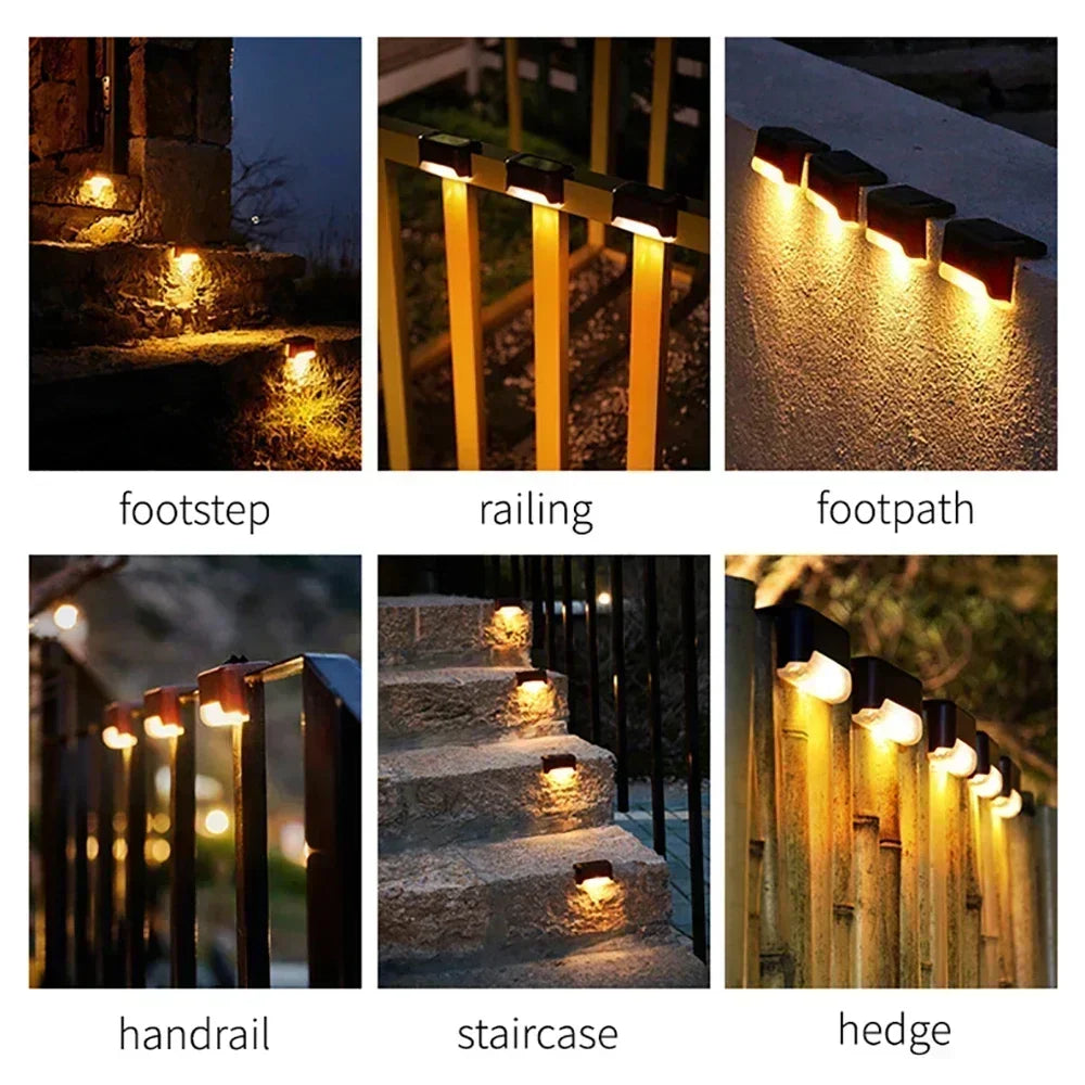 Solar Deck Lights Outdoor Step Lights Waterproof Led Solar Lights for Railing Stairs Fence Yard Patio and Pathway Plant Lighting