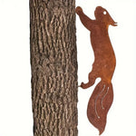 1Pc Rustic Squirrel Metal Tree Stake, Creative Iron Art Silhouette Decoration for Garden or Home
