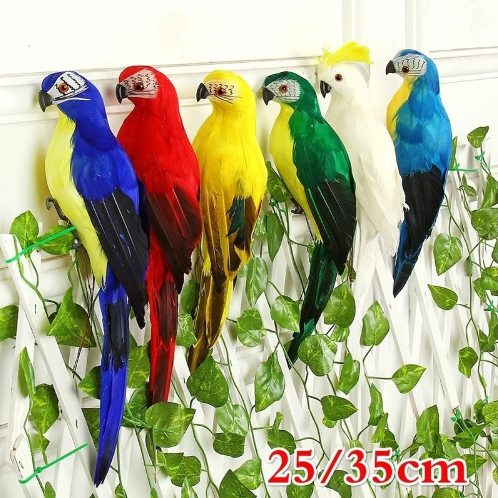 25/35Cm Creative Handmade Simulation Parrot Animal Bird Garden Props Decoration Miniature Feather Lawn Doll Ornaments