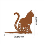 1Pc Rustic Squirrel Metal Tree Stake, Creative Iron Art Silhouette Decoration for Garden or Home