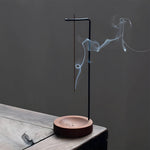Creative Upside down Incense Burner Incense Stick Holder Wooden round Incense Tray Ornament Bedroom Home Yoga Decoration Crafts
