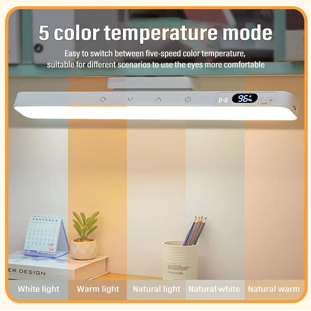 LED Table Lamp Magnetic Hanging USB Rechargeable Desk Lamp 3/5 Color Reading Light Dimmable Cabinet Closet Wardrobe Night Light
