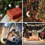 Bedroom Crystal Touch Dimming Night Light Girls Room Home Decor Aesthetics USB Bedside LED Ambient Table 3D Moon Lamp