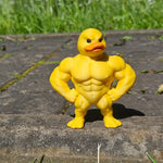 1Pc Muscle Duck Statue - 3D Desktop Decor, Cute Bookshelf Whimsical Figurine, Multifunctional Indoor/Outdoor Decoration