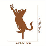 Exclusive Cute Cat Garden Decorative Silhouette - Tiki-Inspired Cat Family Garden Stakes | Perfect Outdoor Statues for Garden
