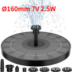 1W/1.5W/2.5W Outdoor Solar Fountain Suitable for Garden Pond Solar Fountain Pump Kit with 6 Nozzles for Garden Decoration