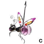 Solar Iron Insect Statue with LED Fairy Light Outdoor Waterproof Hanging Tree Ornament for Fence Yard Courtyard Garden Art Decor