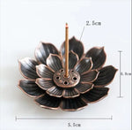 2 in 1 Alloy Incense Burner Metal Sandalwood Incense Sticks Holder Buddhism Zen Lotus Sticks Incense Censer Nasturtium Ashtray