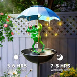 Frog Statue Solar Lawn Lamp Outdoor Hummingbird Feeding Dispenser Solar Powered LED Light String for Yard Path Lawn Garden Decor