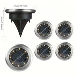 10Pcs Solar-Powered 8 LEDS Ground Lights Waterproof Outdoor for Villa Park Yard Driveway Landscape Sun Lamp In-Ground Lighting