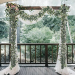 1Pc Artificial Eucalyptus Leaves Greenery Garland Faux Plant Spring Vines with White Flowers Berries for Wedding Home Party Deco