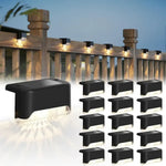 Solar Deck Lights Outdoor Step Lights Waterproof Led Solar Lights for Railing Stairs Fence Yard Patio and Pathway Plant Lighting