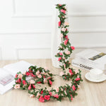250CM Artificial Rose Flowers for Wedding Home Room Decoration Spring Autumn Garden Arch Christmas Rattan DIY Fake Plants Vine