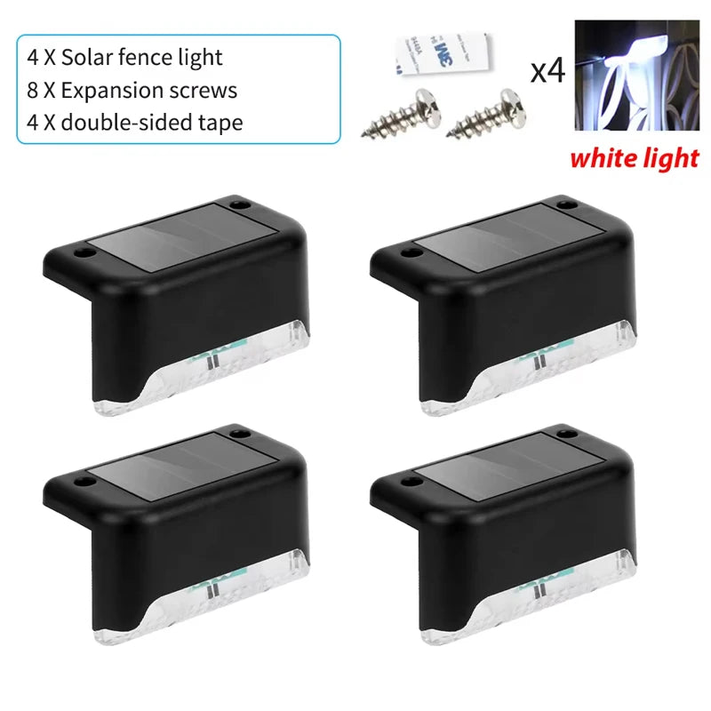 Solar Deck Lights Outdoor Step Lights Waterproof Led Solar Lights for Railing Stairs Fence Yard Patio and Pathway Plant Lighting