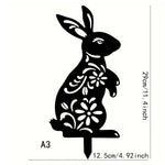 1Pc Rustic Squirrel Metal Tree Stake, Creative Iron Art Silhouette Decoration for Garden or Home
