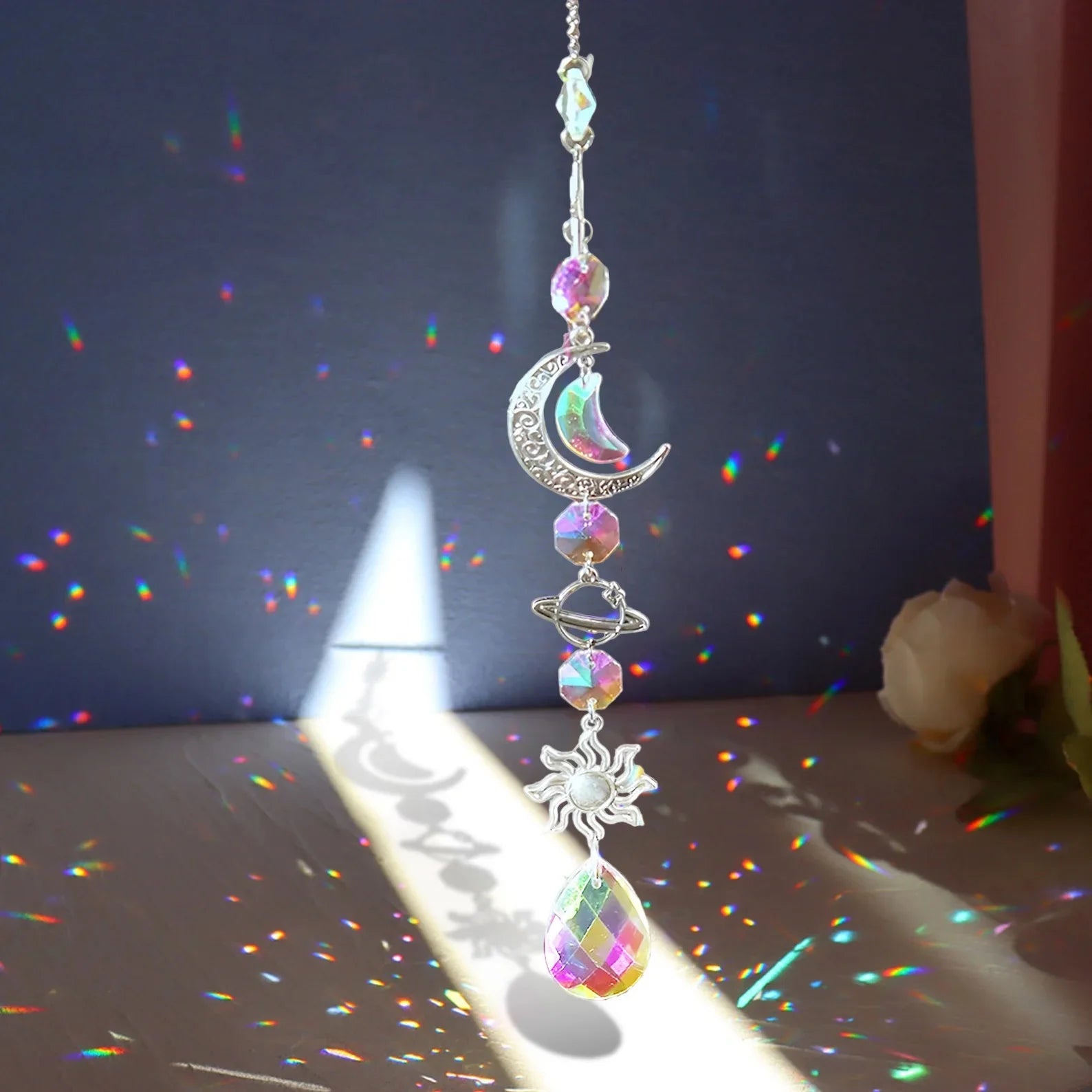 Crystal Wind Chime Rainbow Maker Sun Catcher Dream Catcher Pendant Home Garden Decor Wind Chime, Holiday, Festival, Home Decor,