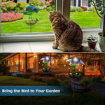 Frog Statue Solar Lawn Lamp Outdoor Hummingbird Feeding Dispenser Solar Powered LED Light String for Yard Path Lawn Garden Decor
