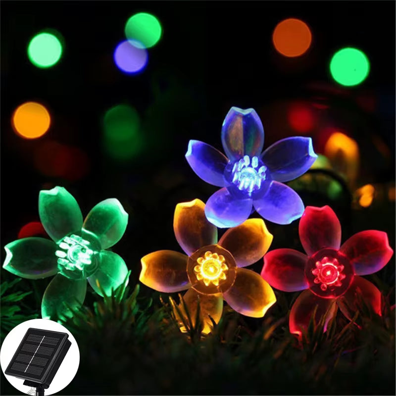 Water Droplets Solar String Lights Led Waterproof Outdoor Decoration Garland Fariy Lights Christmas Wedding Party Garden