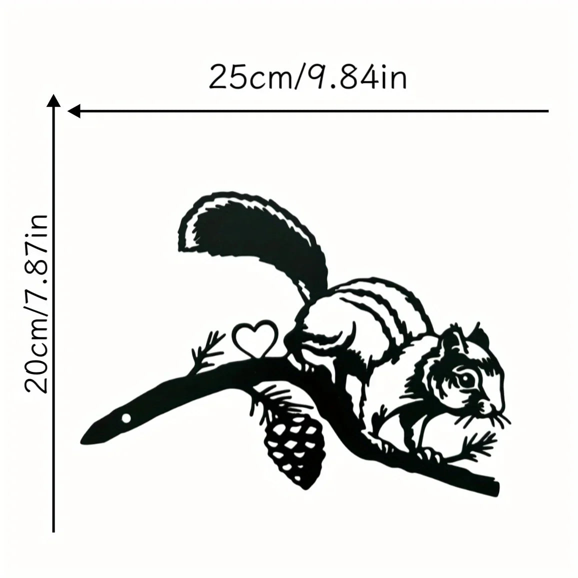 1Pc Rustic Squirrel Metal Tree Stake, Creative Iron Art Silhouette Decoration for Garden or Home