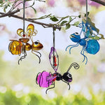 Solar Iron Insect Statue with LED Fairy Light Outdoor Waterproof Hanging Tree Ornament for Fence Yard Courtyard Garden Art Decor