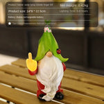 Outdoor Garden Resin Dwarf Statue Lighting Guide Solar Led Lantern Welcome Sign Flocking Dwarf Courtyard Lawn Large Decoration